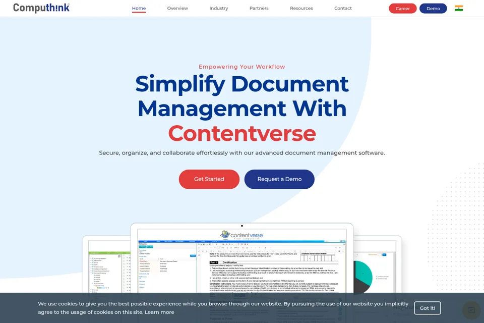 Aperçu de la landing page