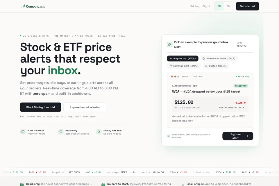 Landing page preview