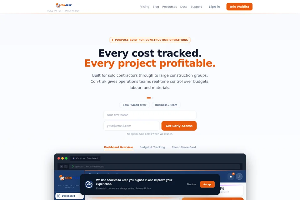 Landing page preview