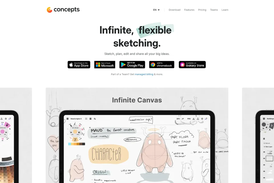 Aperçu de la landing page