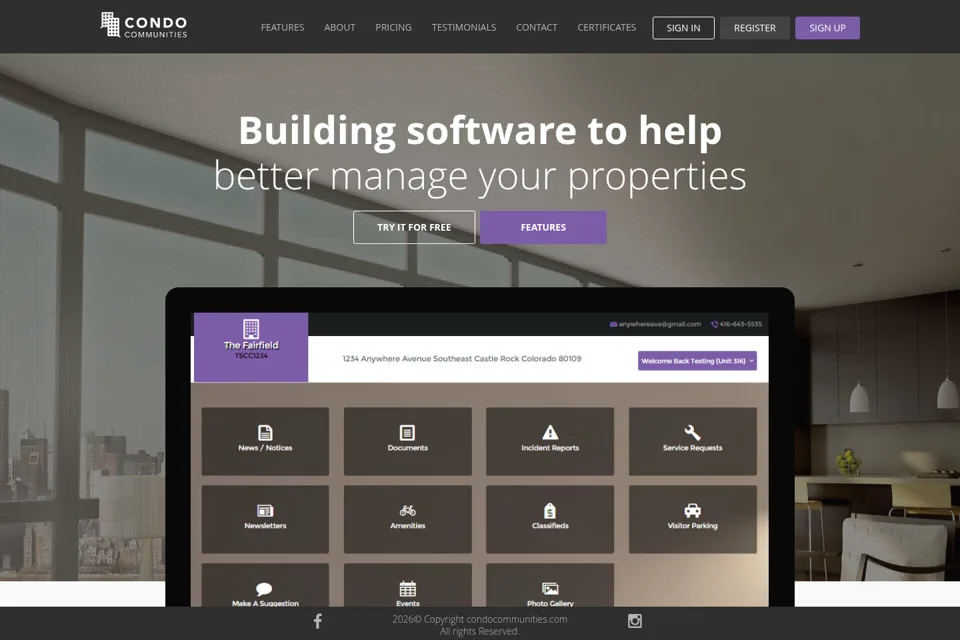 Aperçu de la landing page