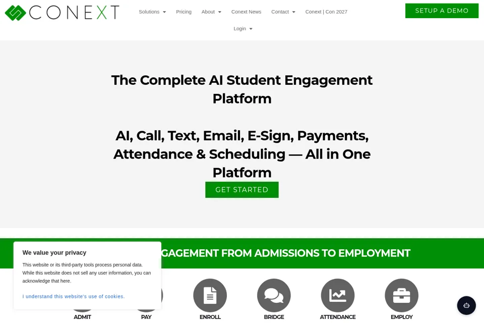 Aperçu de la landing page