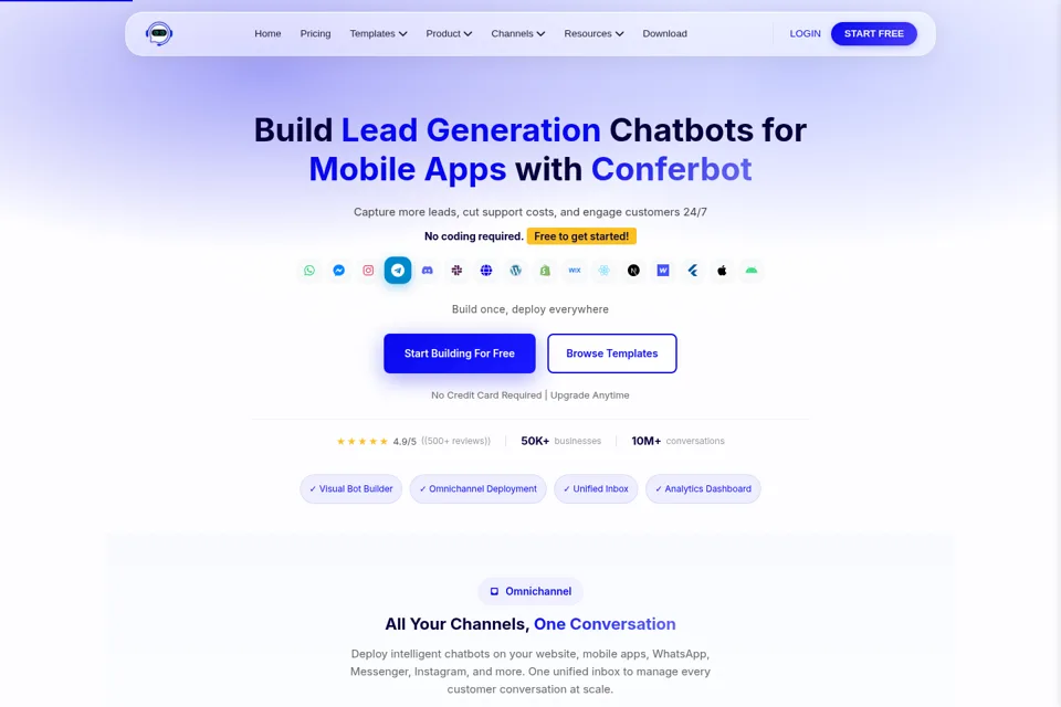 Landing page preview