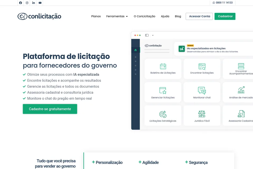 Landing page preview