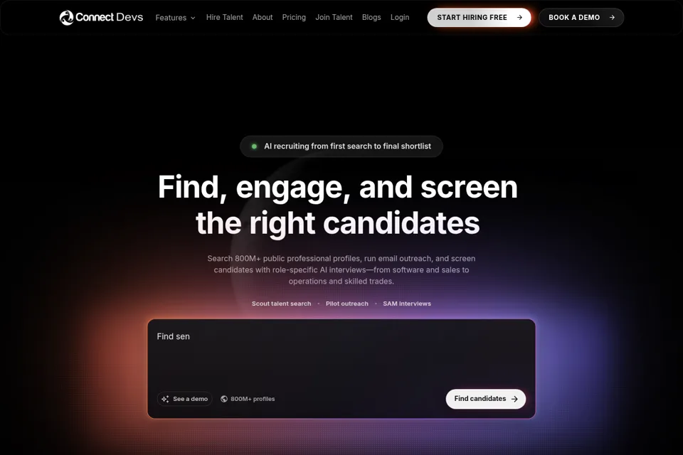 Aperçu de la landing page