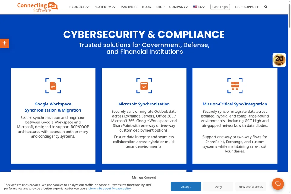 Aperçu de la landing page