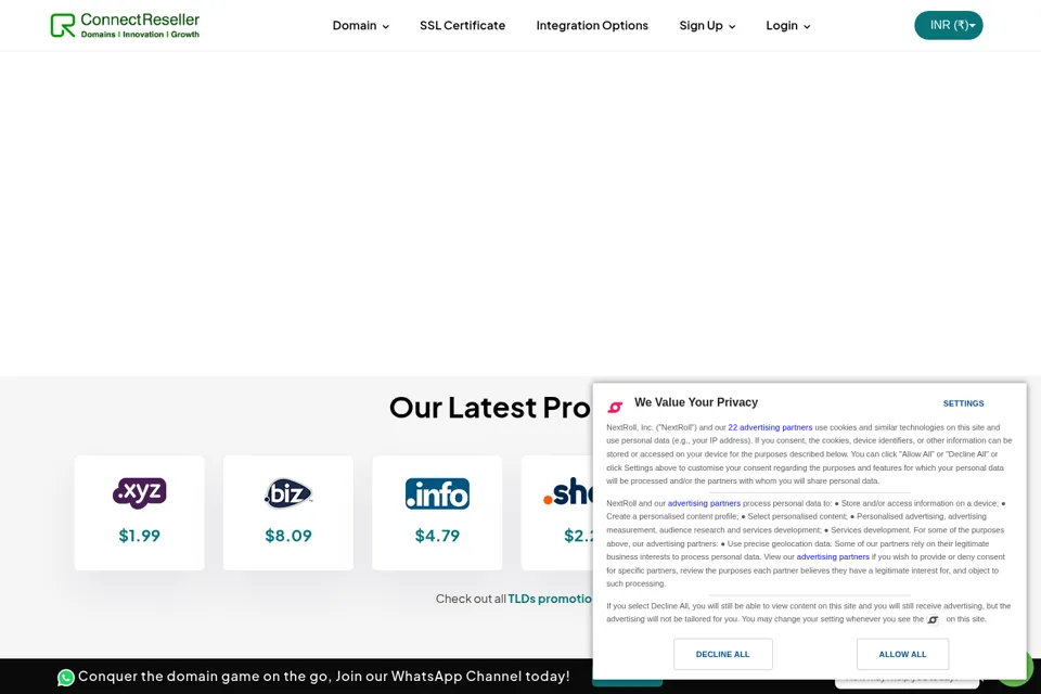 Landing page preview