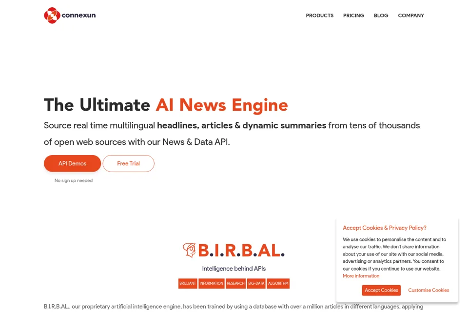 Aperçu de la landing page