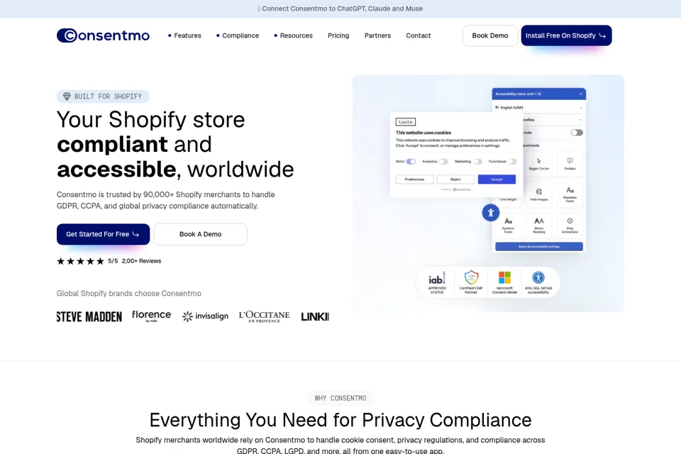 Aperçu de la landing page