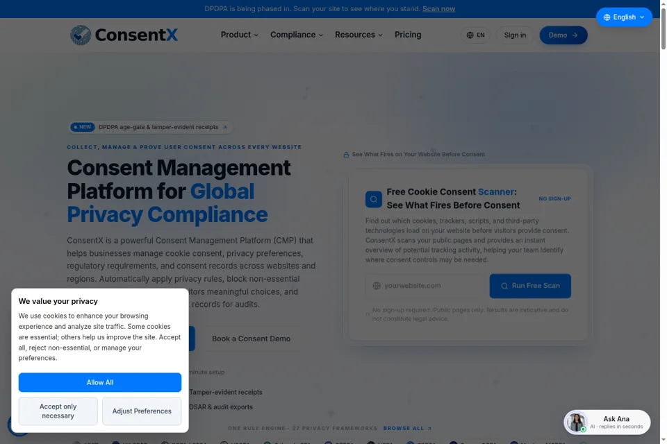 Landing page preview