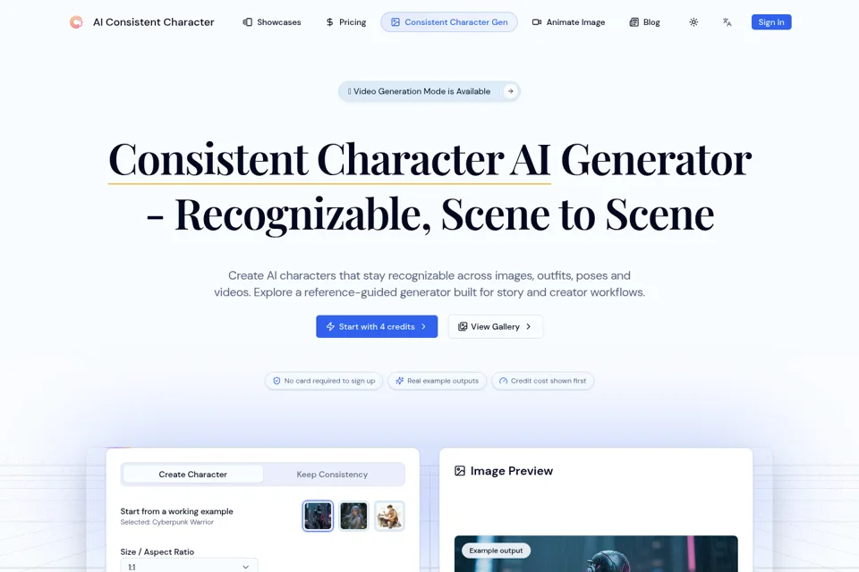 Aperçu de la landing page