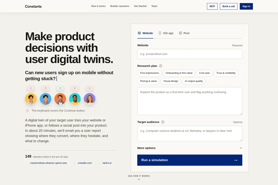 Landing page preview