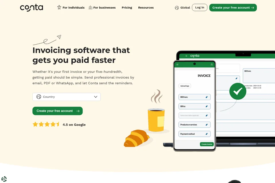 Landing page preview