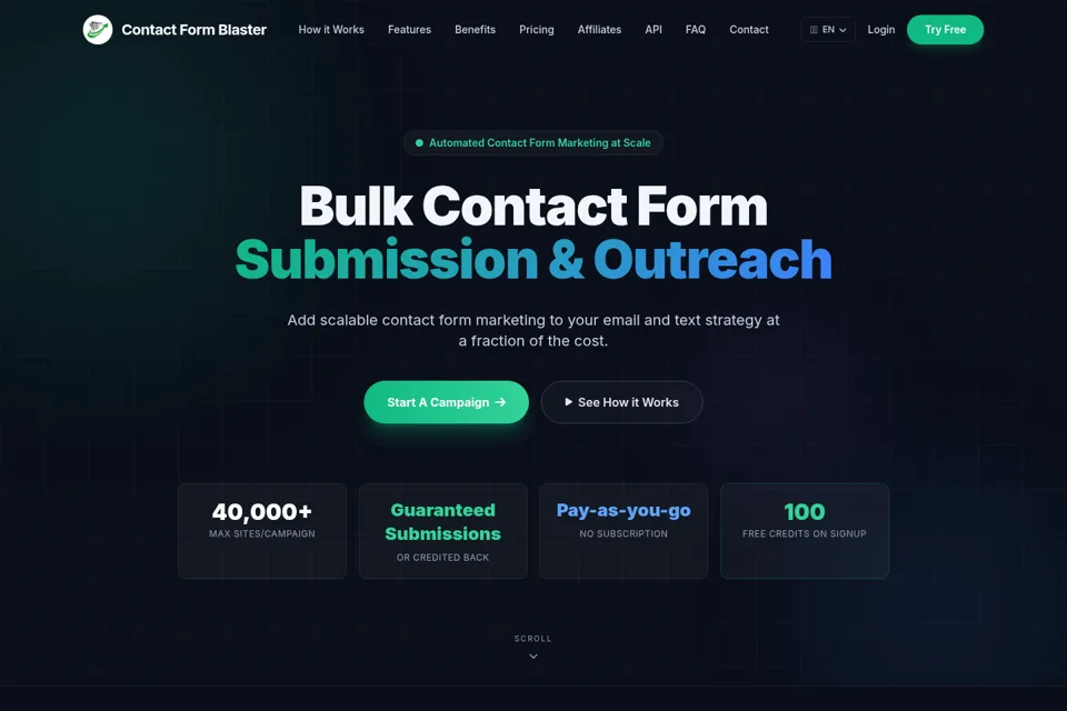 Aperçu de la landing page