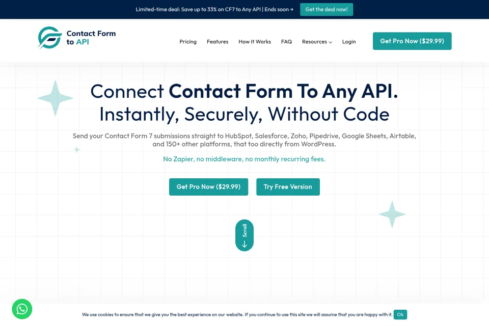 Aperçu de la landing page