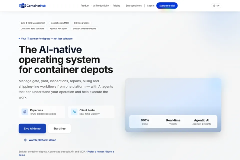 Aperçu de la landing page