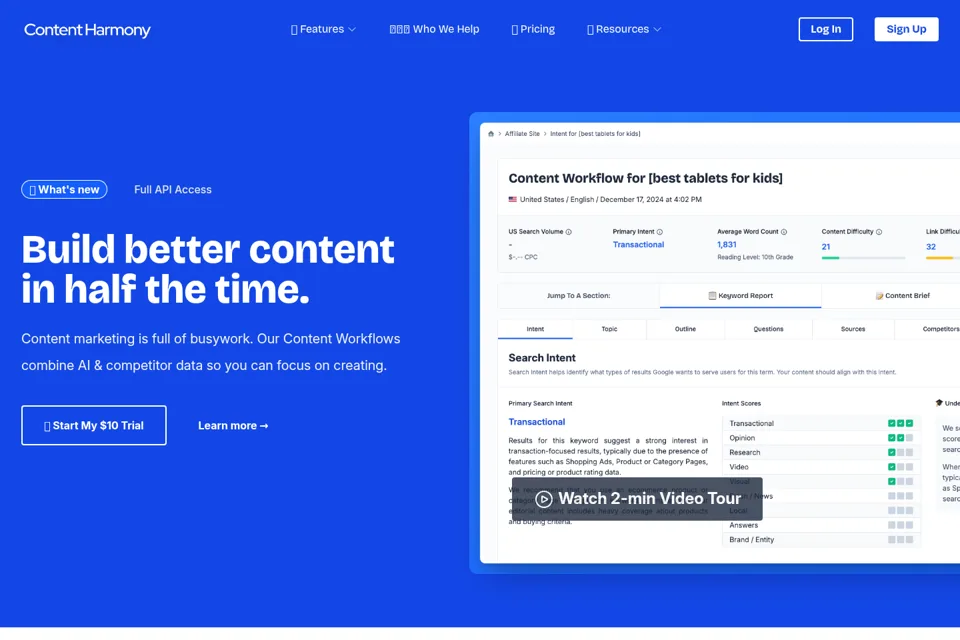 Landing page preview