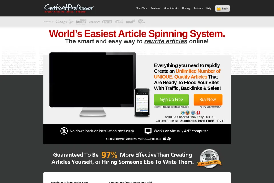 Landing page preview