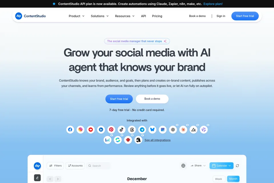 Aperçu de la landing page