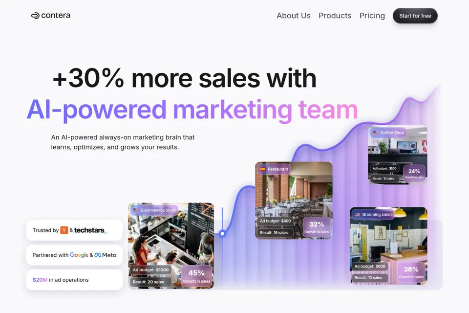 Aperçu de la landing page