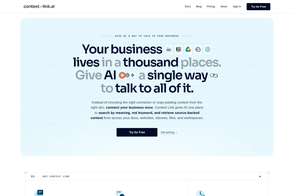 Aperçu de la landing page
