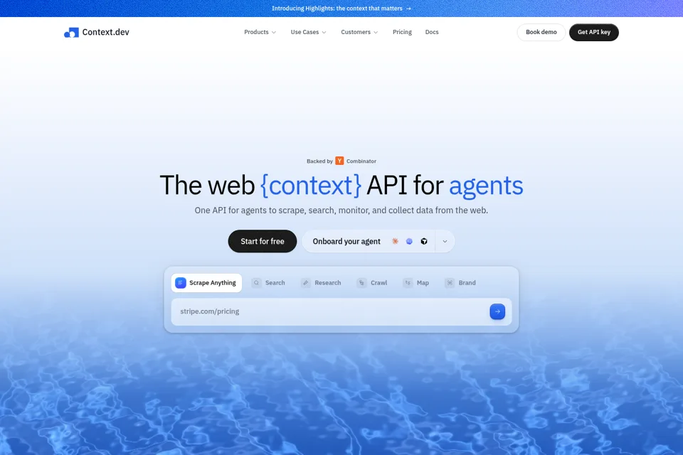 Aperçu de la landing page