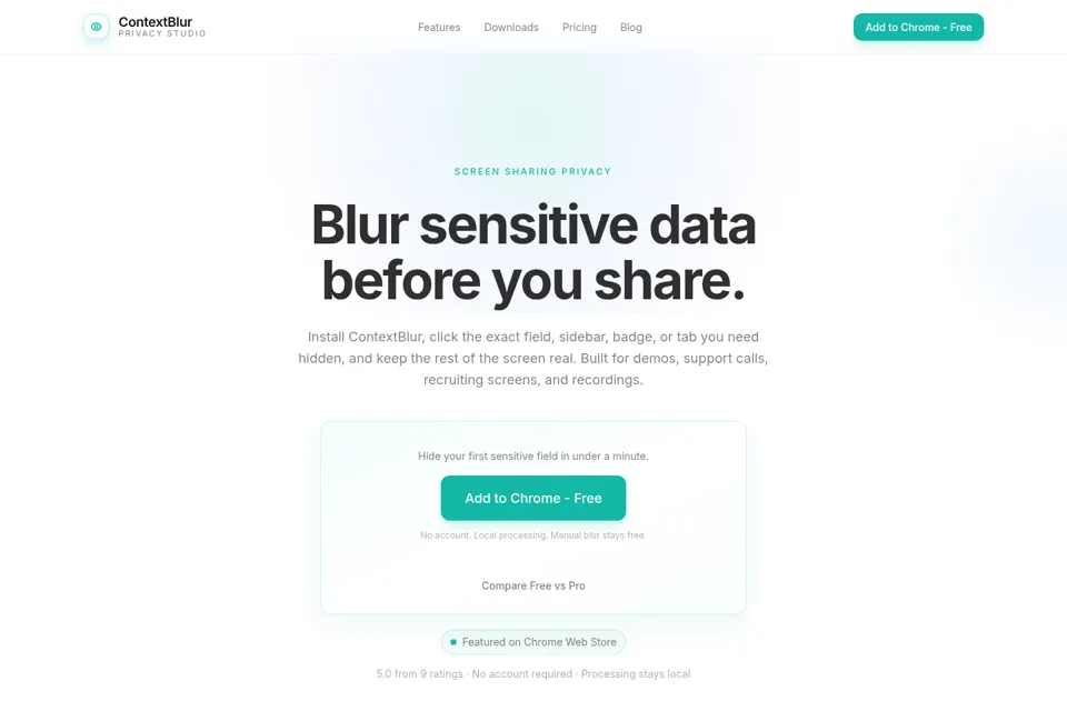 Aperçu de la landing page