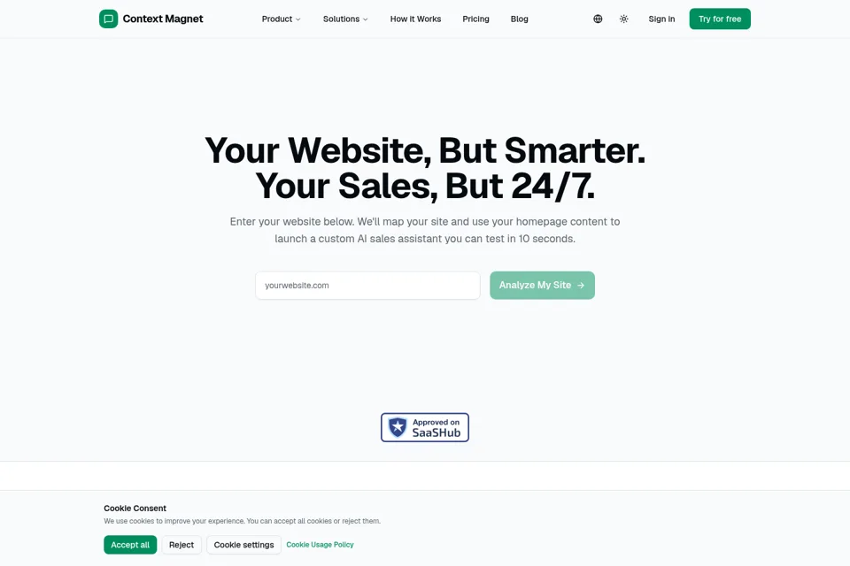 Aperçu de la landing page