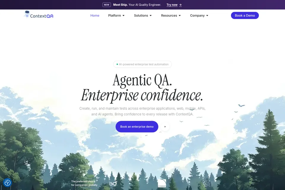 Aperçu de la landing page