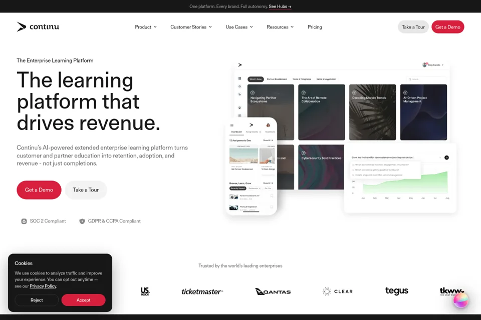 Aperçu de la landing page