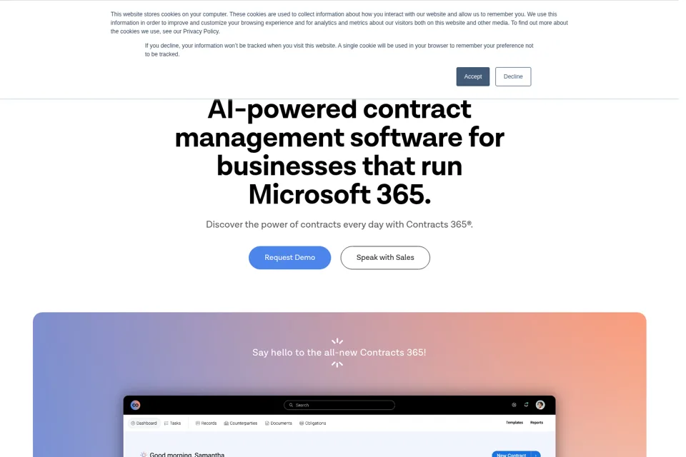Aperçu de la landing page