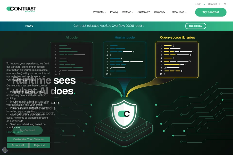 Aperçu de la landing page