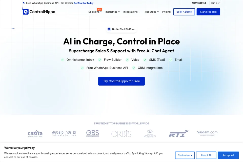 Aperçu de la landing page