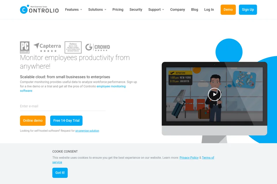 Aperçu de la landing page