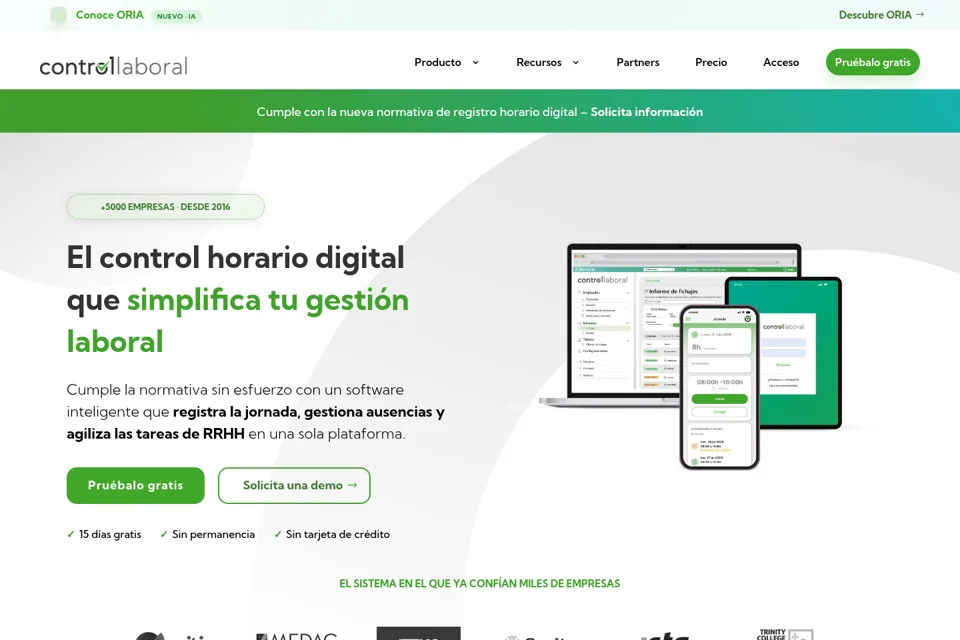 Aperçu de la landing page