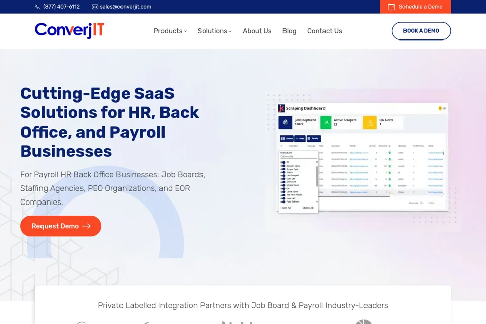 Aperçu de la landing page