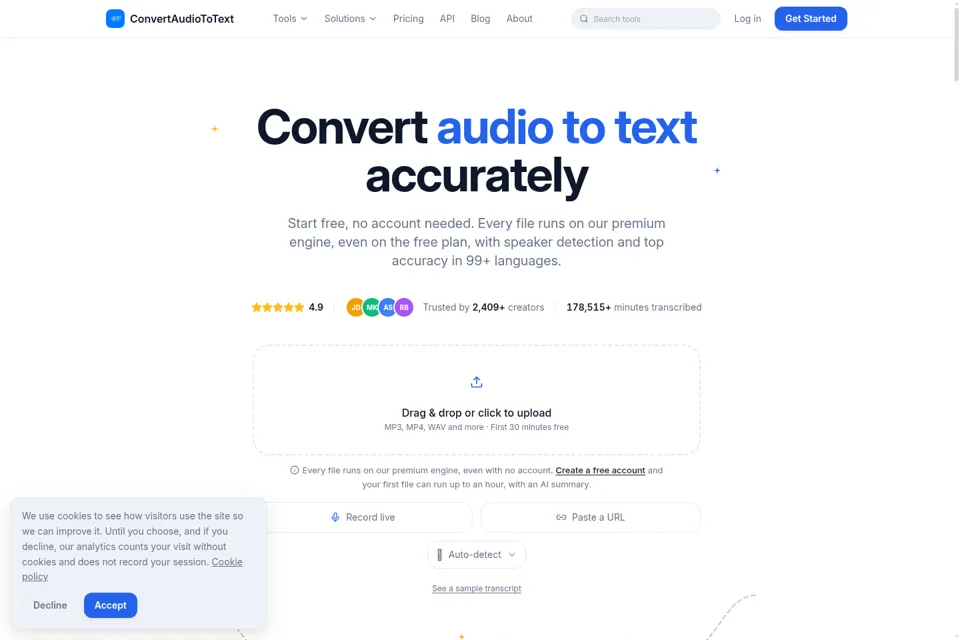 Aperçu de la landing page