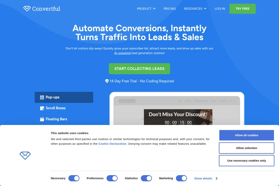 Landing page preview