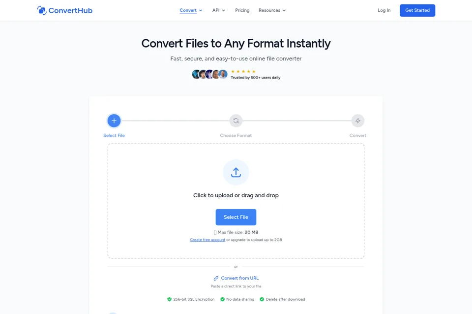 Aperçu de la landing page