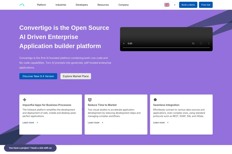 Aperçu de la landing page