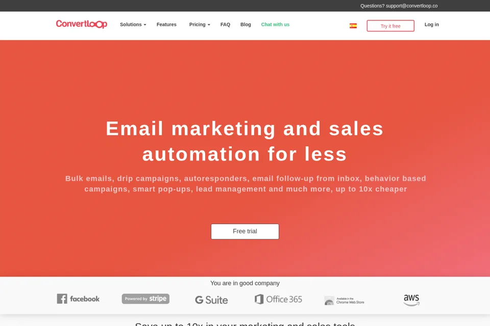 Aperçu de la landing page