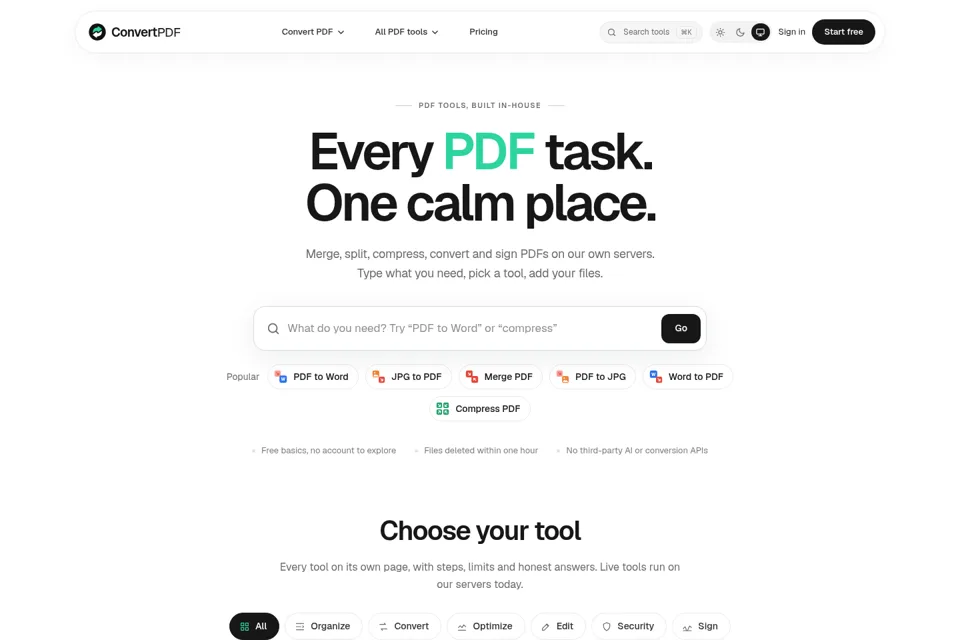 Landing page preview