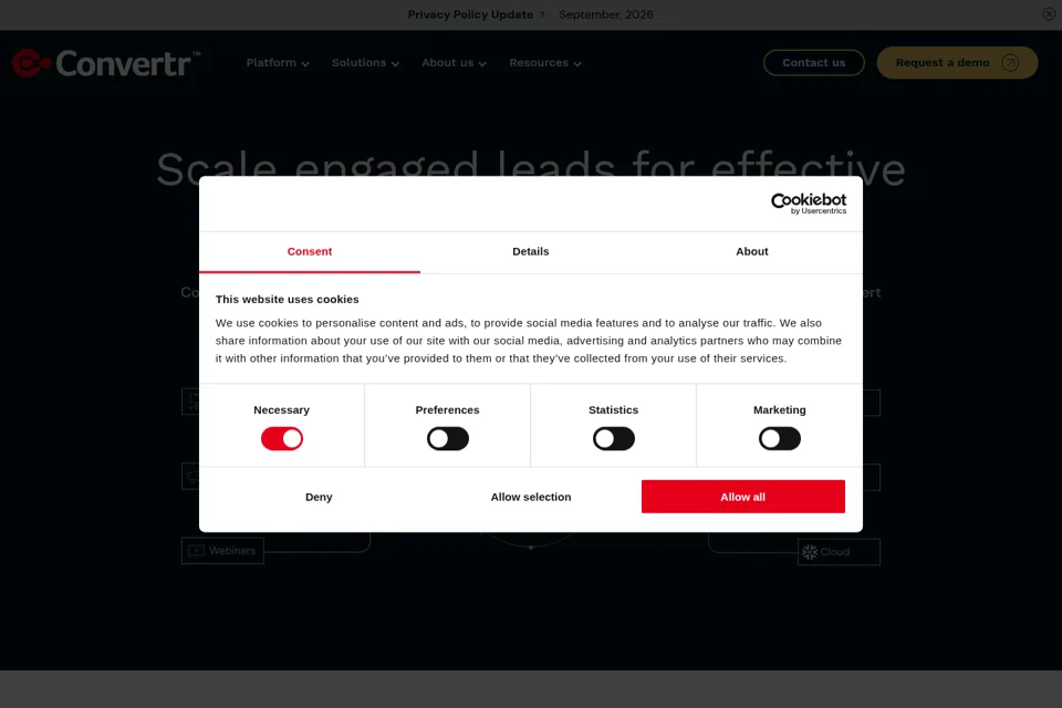 Aperçu de la landing page