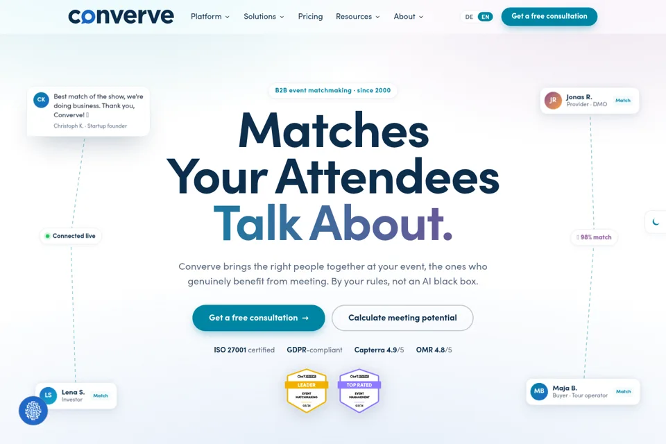 Aperçu de la landing page