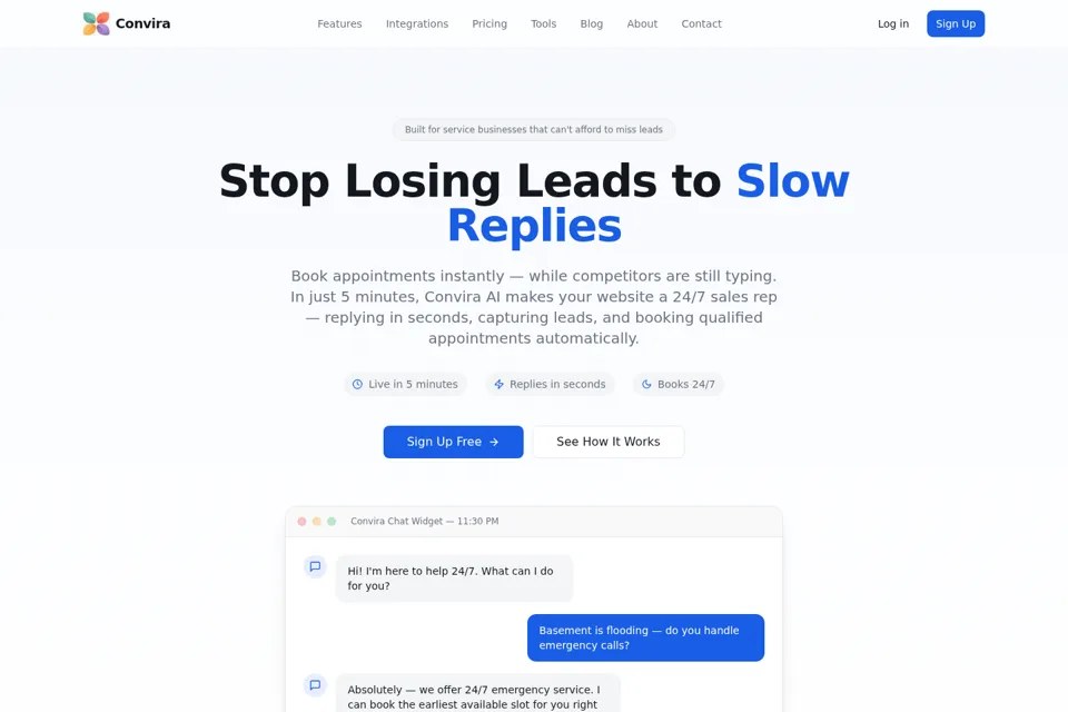 Aperçu de la landing page