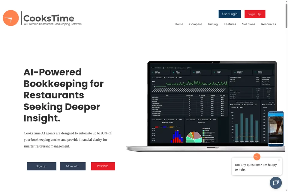 Aperçu de la landing page