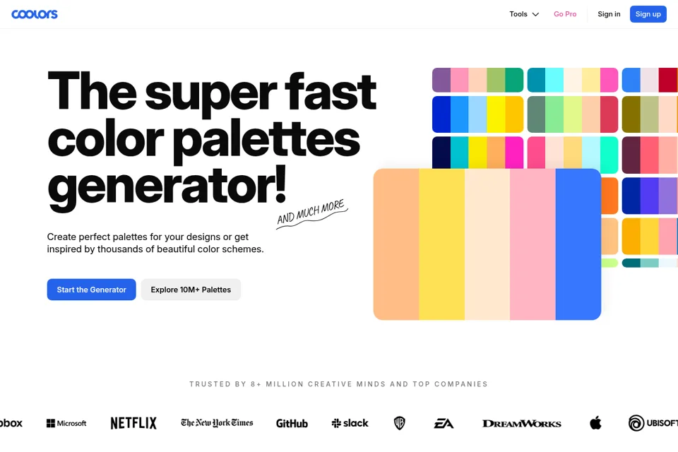 Aperçu de la landing page