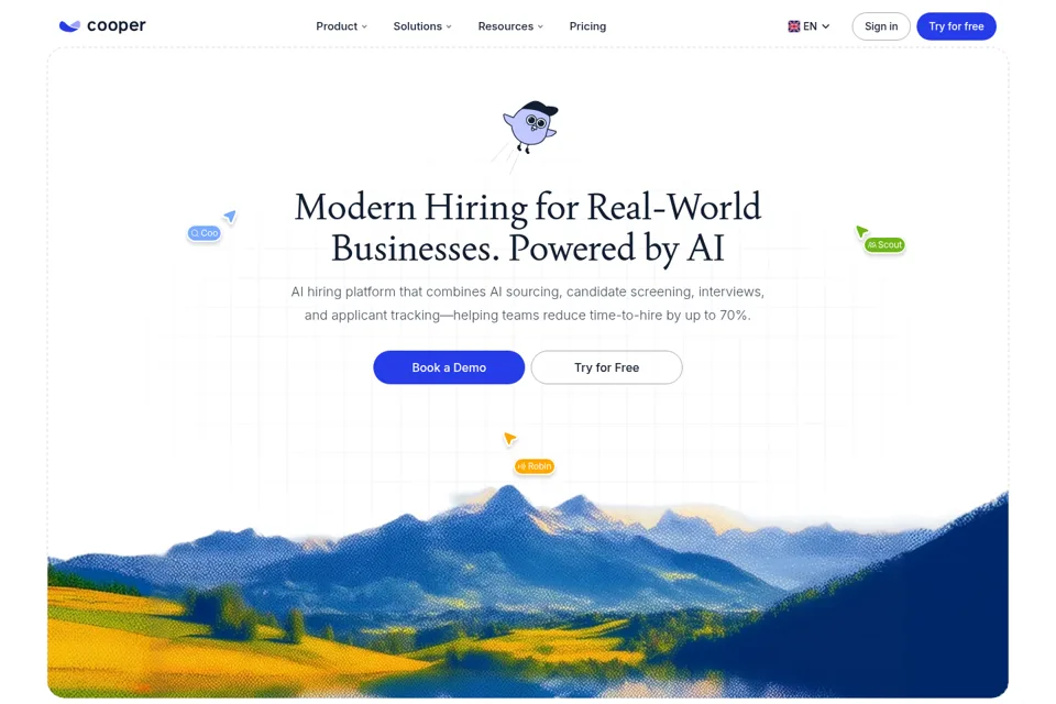 Aperçu de la landing page