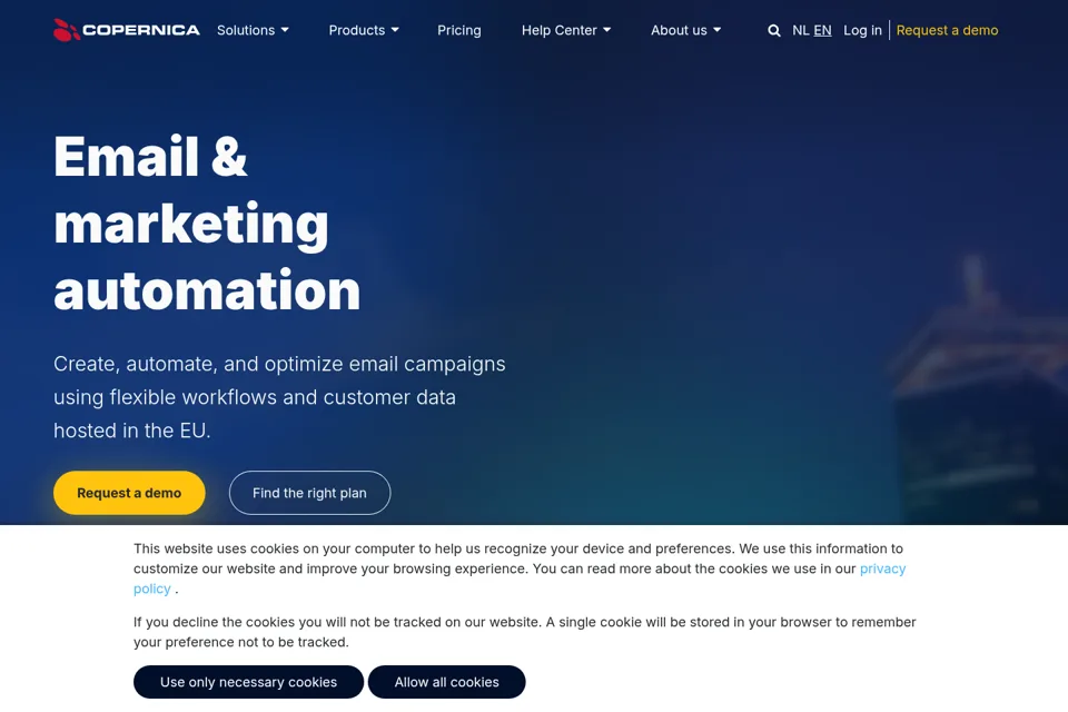Aperçu de la landing page