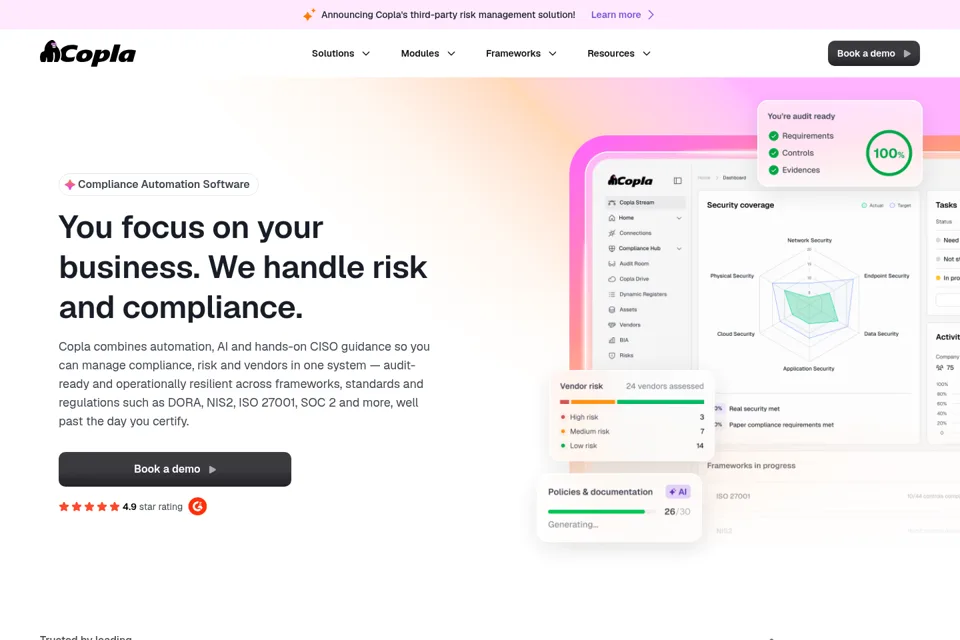 Aperçu de la landing page